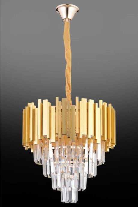 Vera 40' Gold Luxury Coffin Stone Chandelier - Swordslife