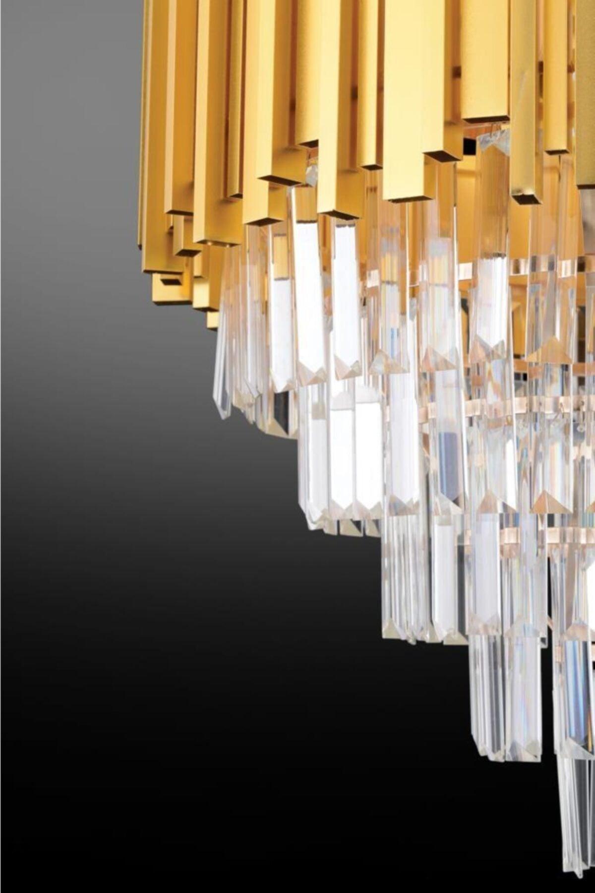 Vera 50' Gold Luxury Crystal Stone Chandelier - Swordslife