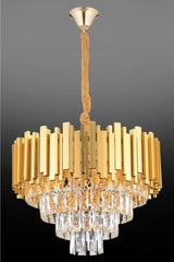 Vera 50' Gold Square Crystal Stone Chandelier - Swordslife