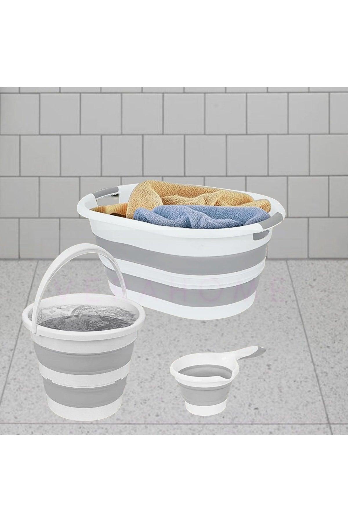 Vera Bath 3-Set Folding Multi Set Basket-bucket-cup - Swordslife