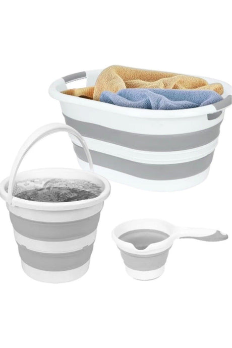 Vera Bath 3-Set Folding Multi Set Basket-bucket-cup - Swordslife