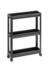 Vera Home Rolling Shelving Unit 3 Tiers Black Bathroom Shelf Kitchen Shelf - Swordslife