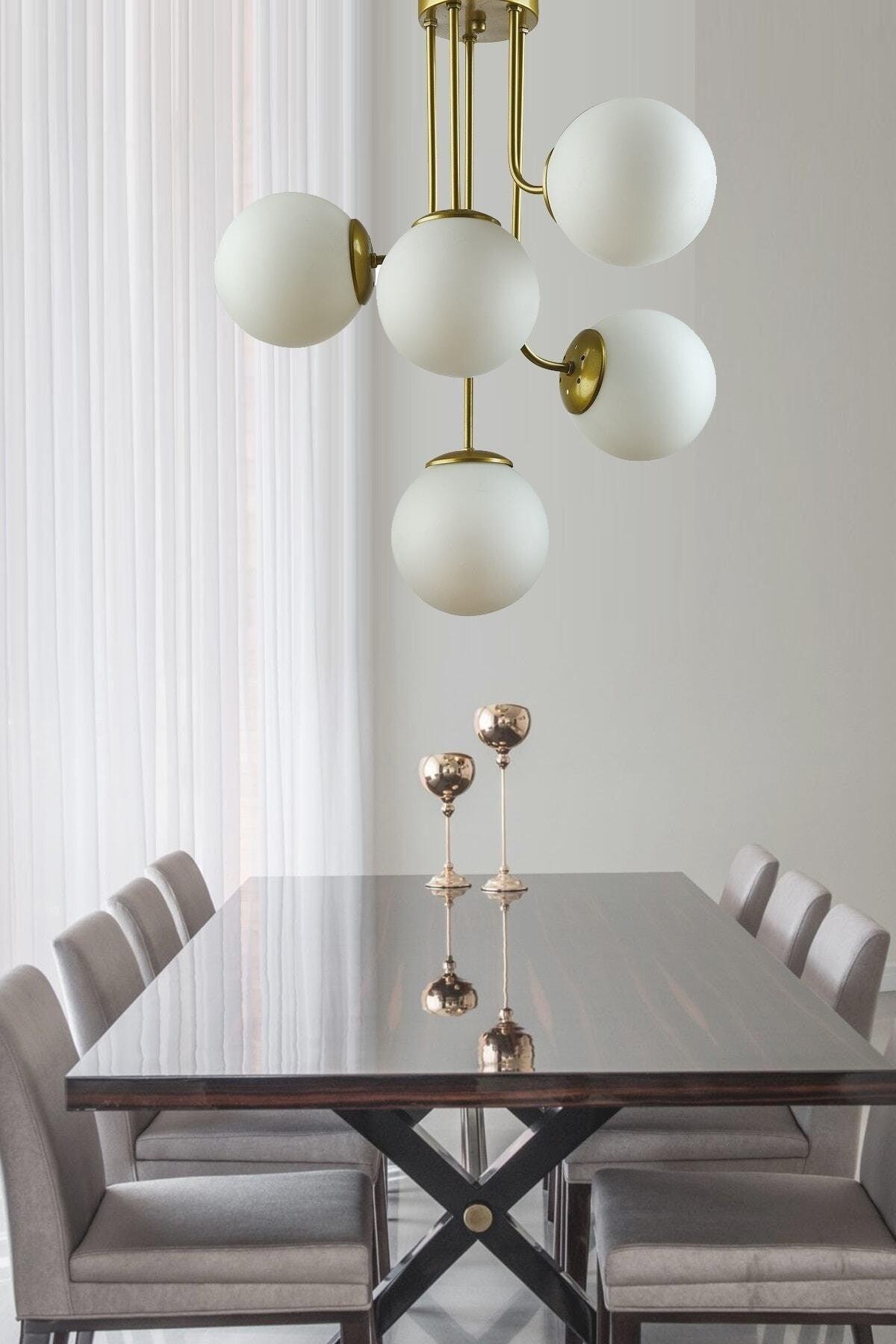 Vera Modern Design Globe Glass Five Chandelier - Swordslife