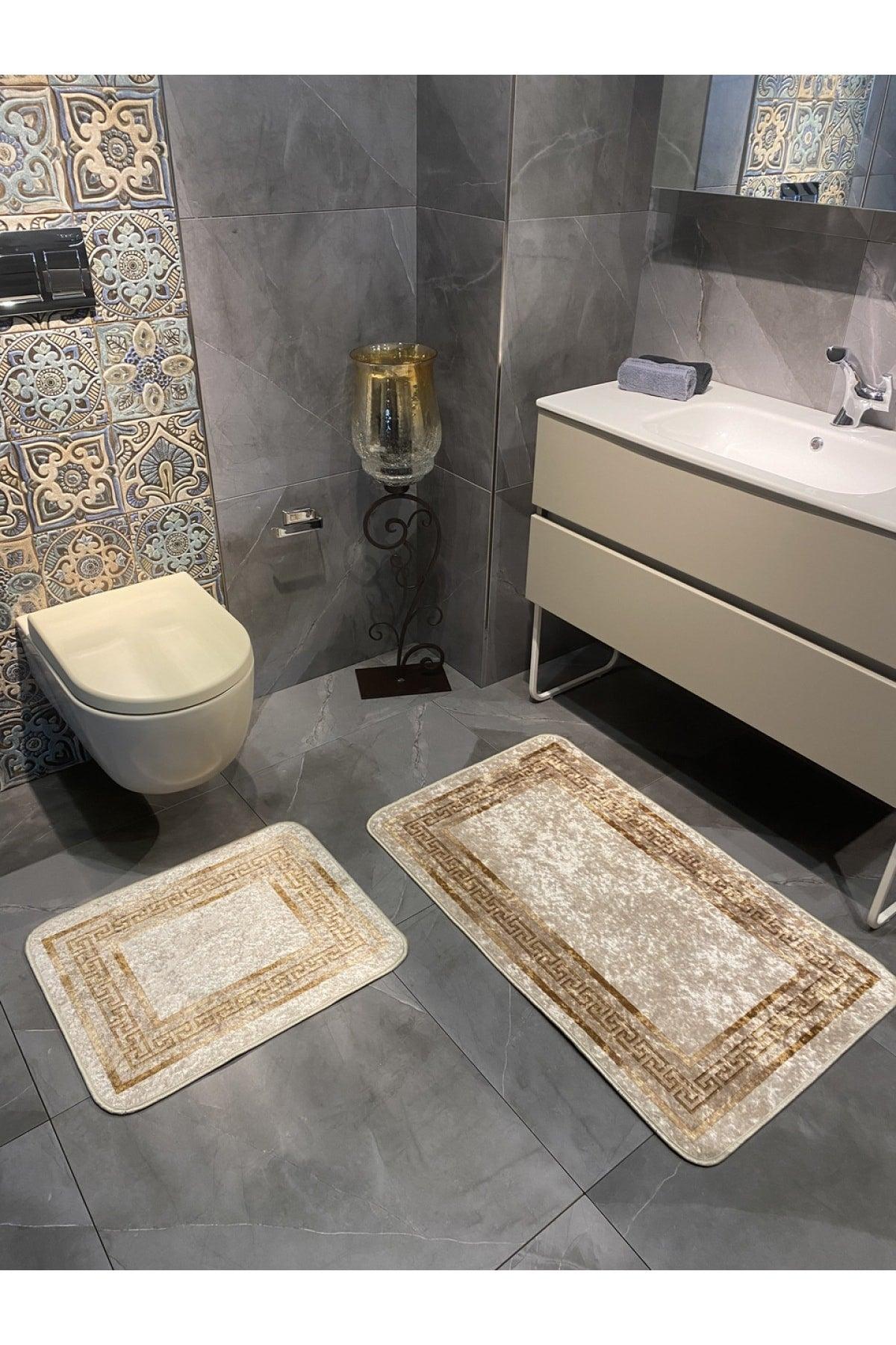 Versace Patterned 2 Piece Anti-Slip Floor Bathroom