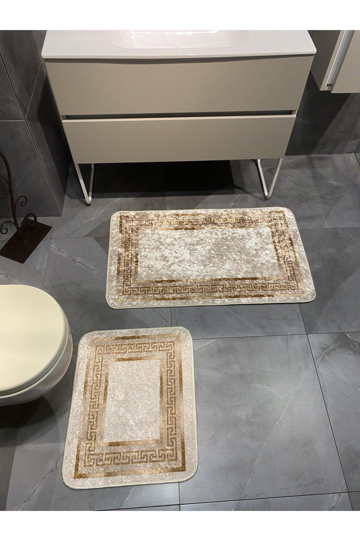Versace Patterned 2 Piece Anti-Slip Floor Bathroom
