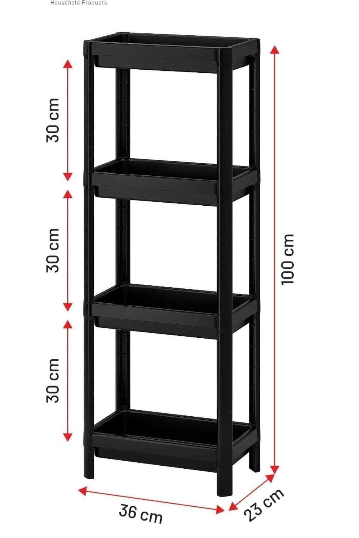 Vesken 3 Section Bathroom Shelving Unit Black