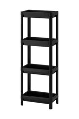 Vesken 3 Tiers Black Partitioned Bathroom Shelf