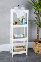 Vesken 4 Tier Bathroom Shelf Unit White Bathroom