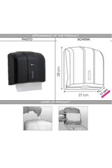 Vialli Kh300b Z-Fold Paper Towel Dispenser 300 Pcs. Black - Swordslife