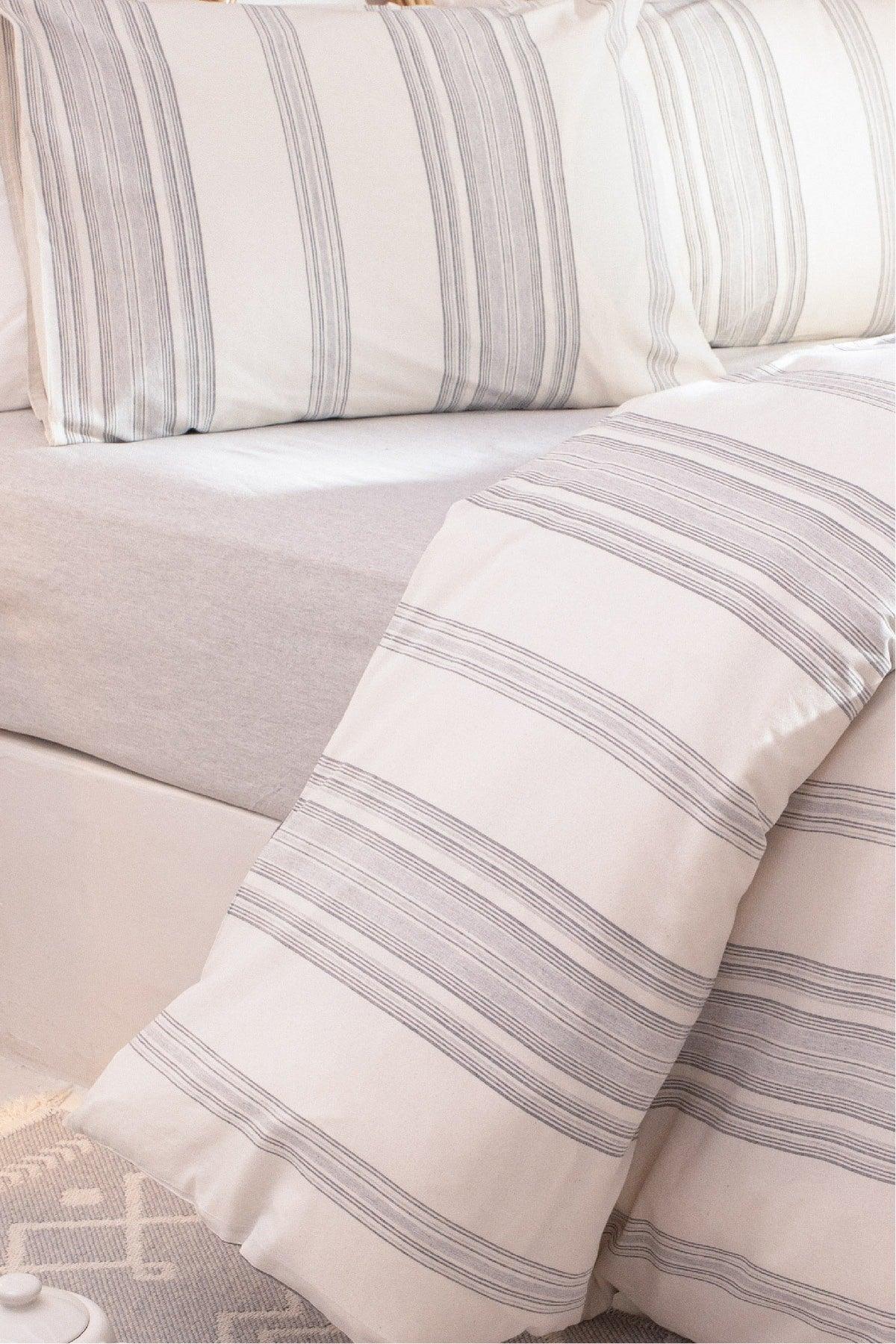 Viento Duvet Cover Set Cotton Polyester Gray