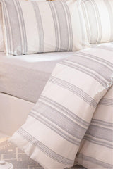 Viento Duvet Cover Set Cotton Polyester Gray Anthracite Striped Anthracite Single Single 9503a - Swordslife