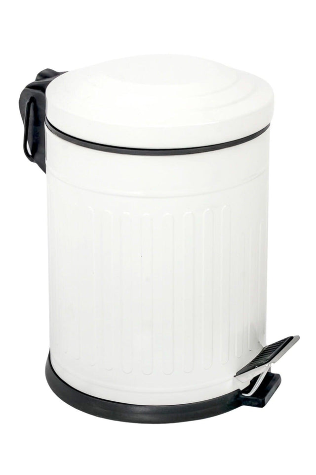 Vintage Dustbin Striped White 5 lt - Swordslife