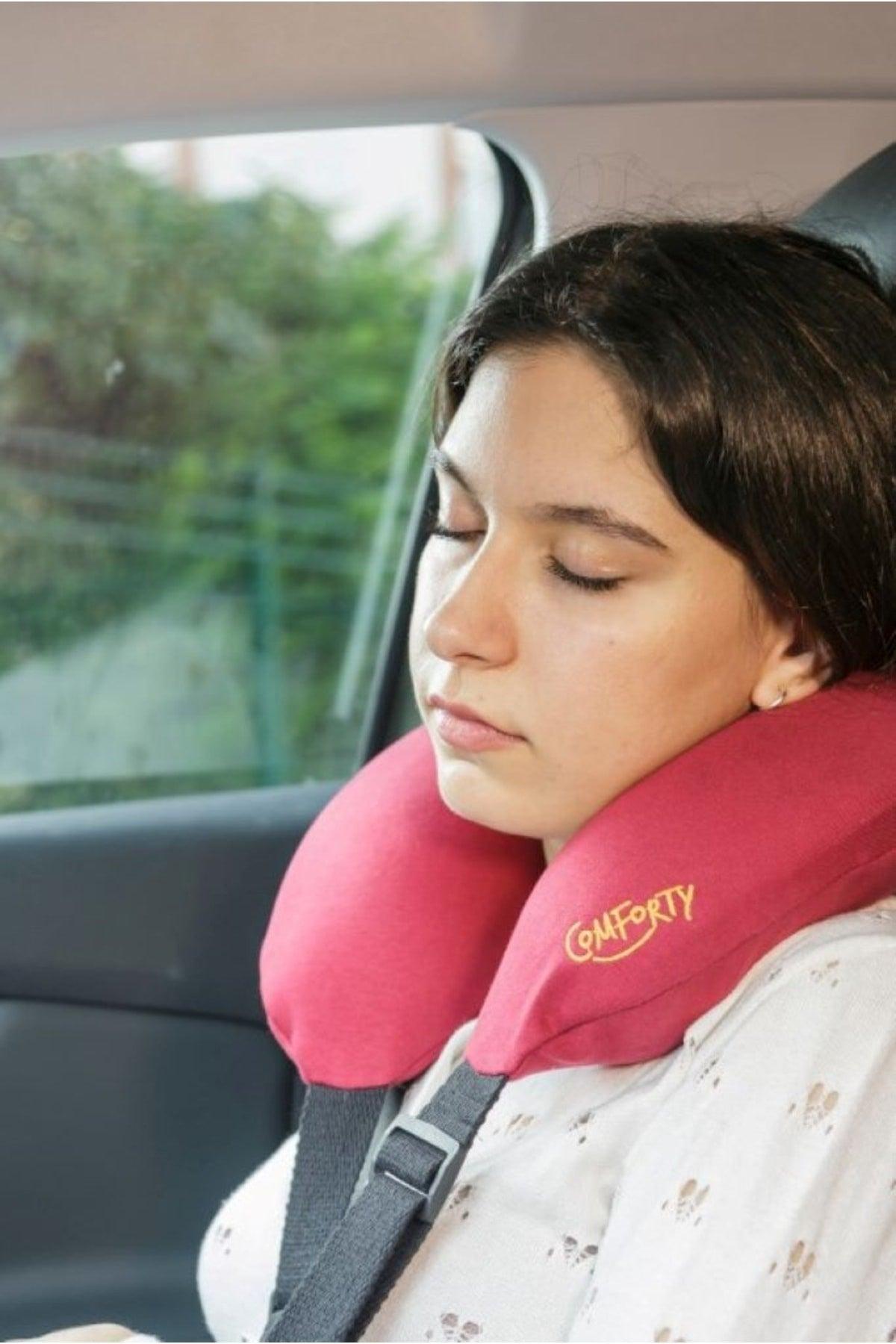 Visco Orthopedic Travel Neck Pillow Ergonomic Visco Pillow (burgundy) - Swordslife