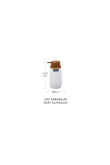 White Wooden Lined Liquid Soap Dispenser