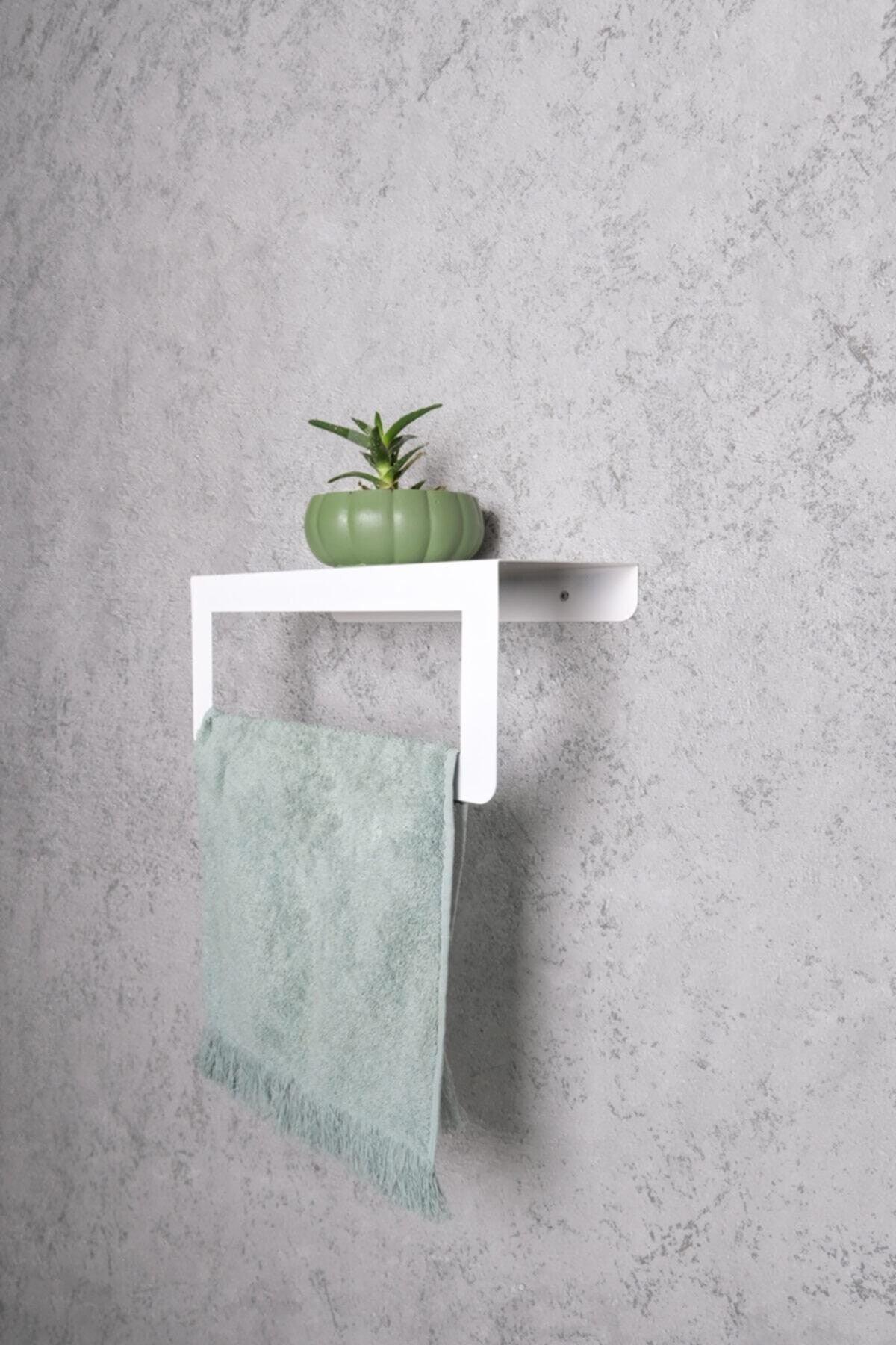 White Towel Holder Rack Metal Towel Rack