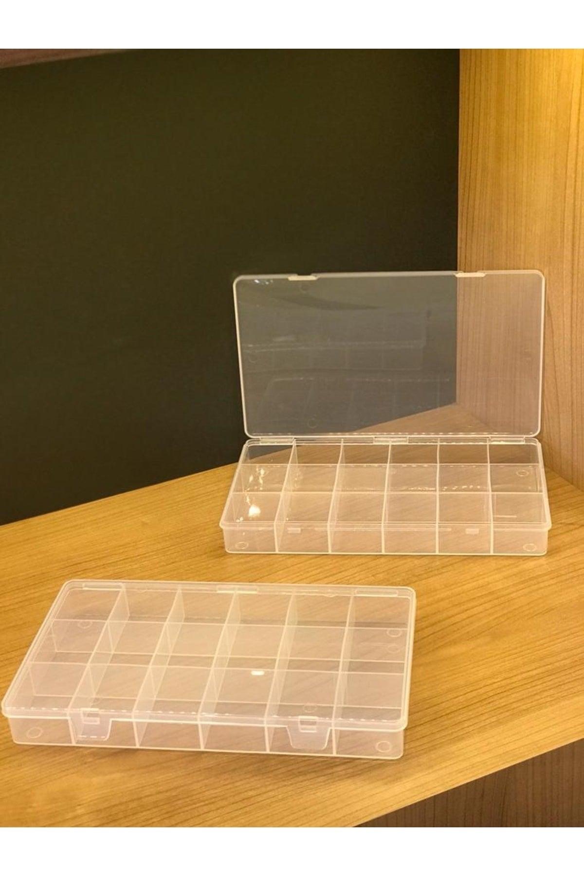 White 2 Pieces 18 Compartment Fishing Box