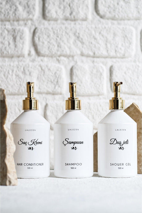 White Gold Cap Shampoo Shower Gel Conditioner