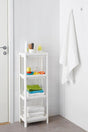 White Kitchen Bathroom Shelf Unit 4 Tiers