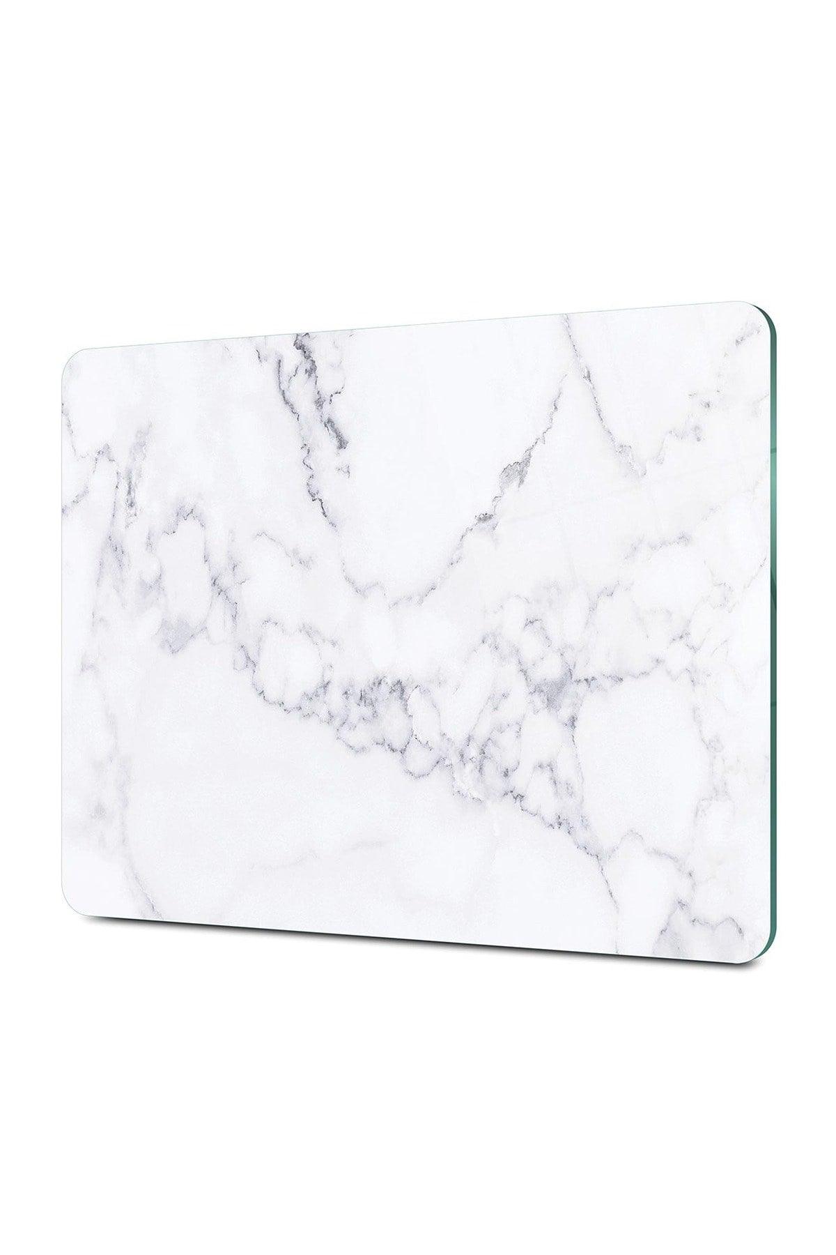 White Marble Look | Glass Cutting Board - Cutting Table | 20cm X 30cm - Swordslife