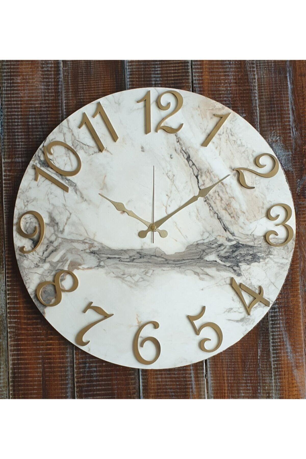 White Marble Patterned Wall Clock - Swordslife