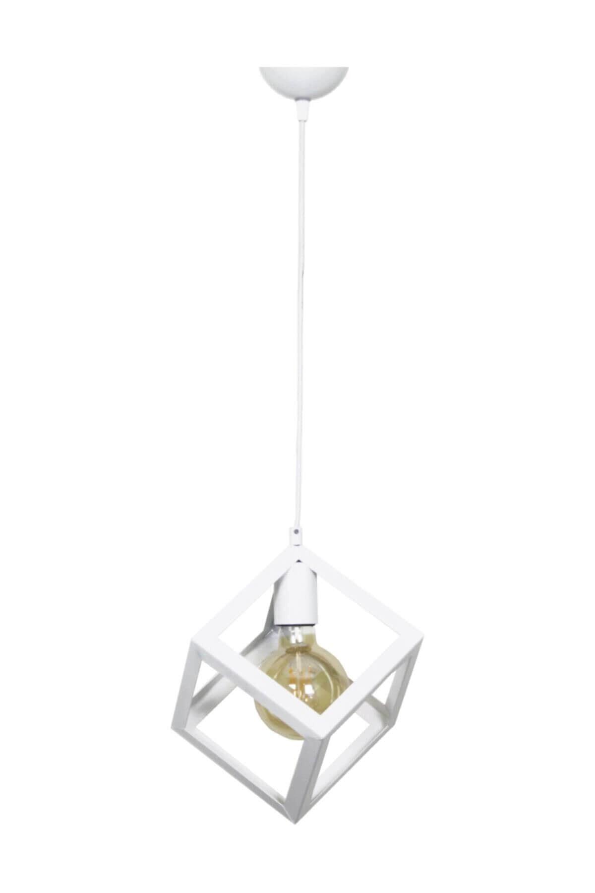 White Modern Design Cube Single Pendant Lamp Chandelier - Swordslife