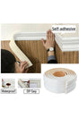 White Patterned 8cm-2,30 Cm 1 Piece Adhesive Lath Frame Flexible Skirting - Swordslife