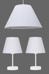 White Triple Lampshade Conical Chandelier Set Bedroom Lighting - Swordslife