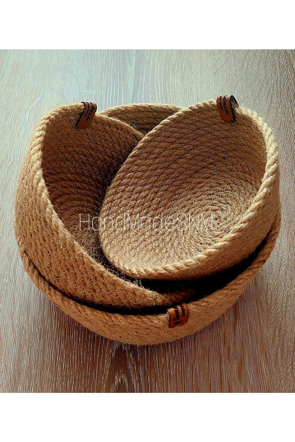 Wicker Basket Set, Jute Basket, Bathroom Organizer, 100% Natural - Swordslife