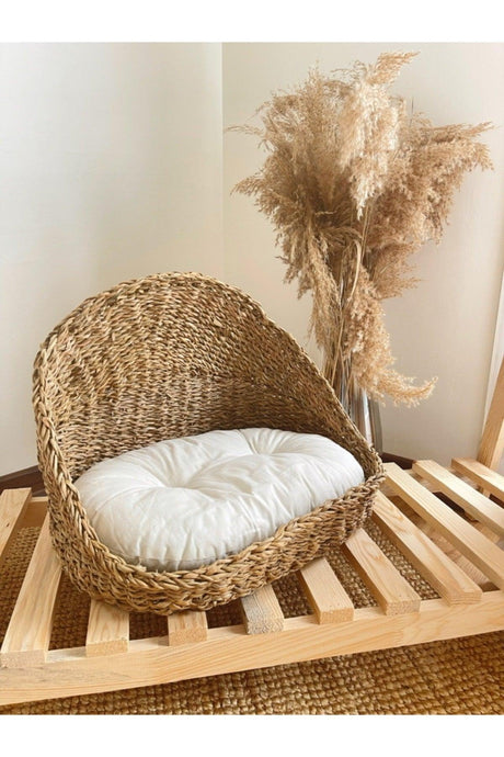 Straw Knitted Round Cat/dog Bed - Swordslife