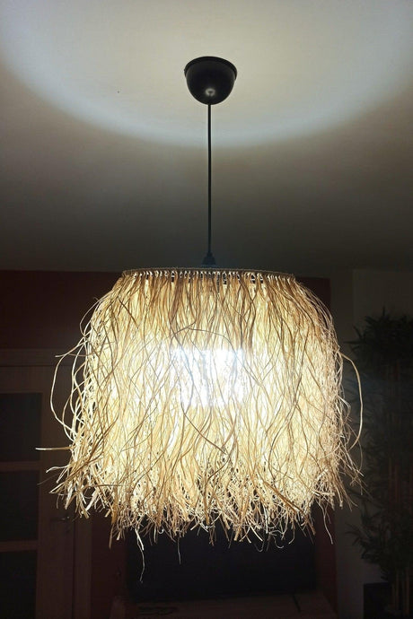 Straw Tasseled Chandelier Raffia Bohemian Chandelier - Swordslife