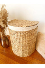 Straw Water Hyacinth Large Size Laundry With Lid