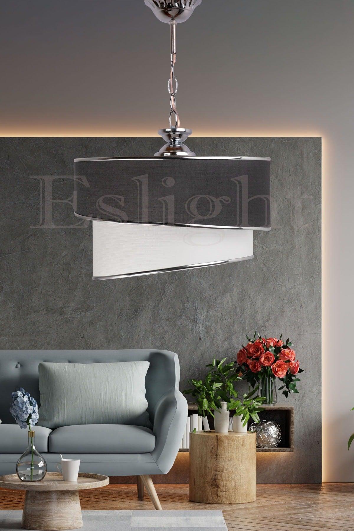 Ruzgar Modern Single Pendant Lamp Anthracite Chandelier R.89a - Swordslife