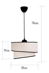 Ruzgar Modern Single Pendant Lamp Chandelier Cream-black E101 - Swordslife