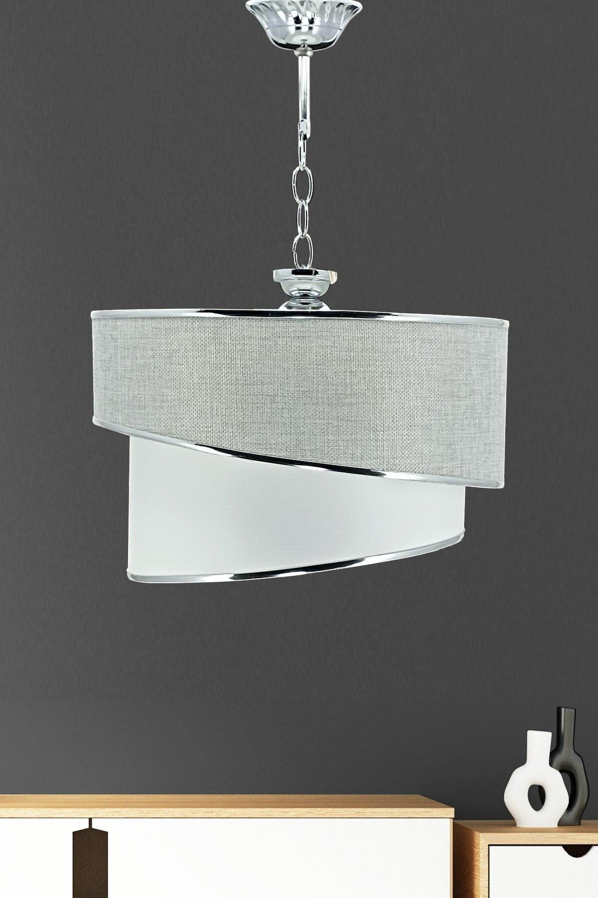 Ruzgar Modern Single Pendant Chandelier Light Gray E65 - Swordslife