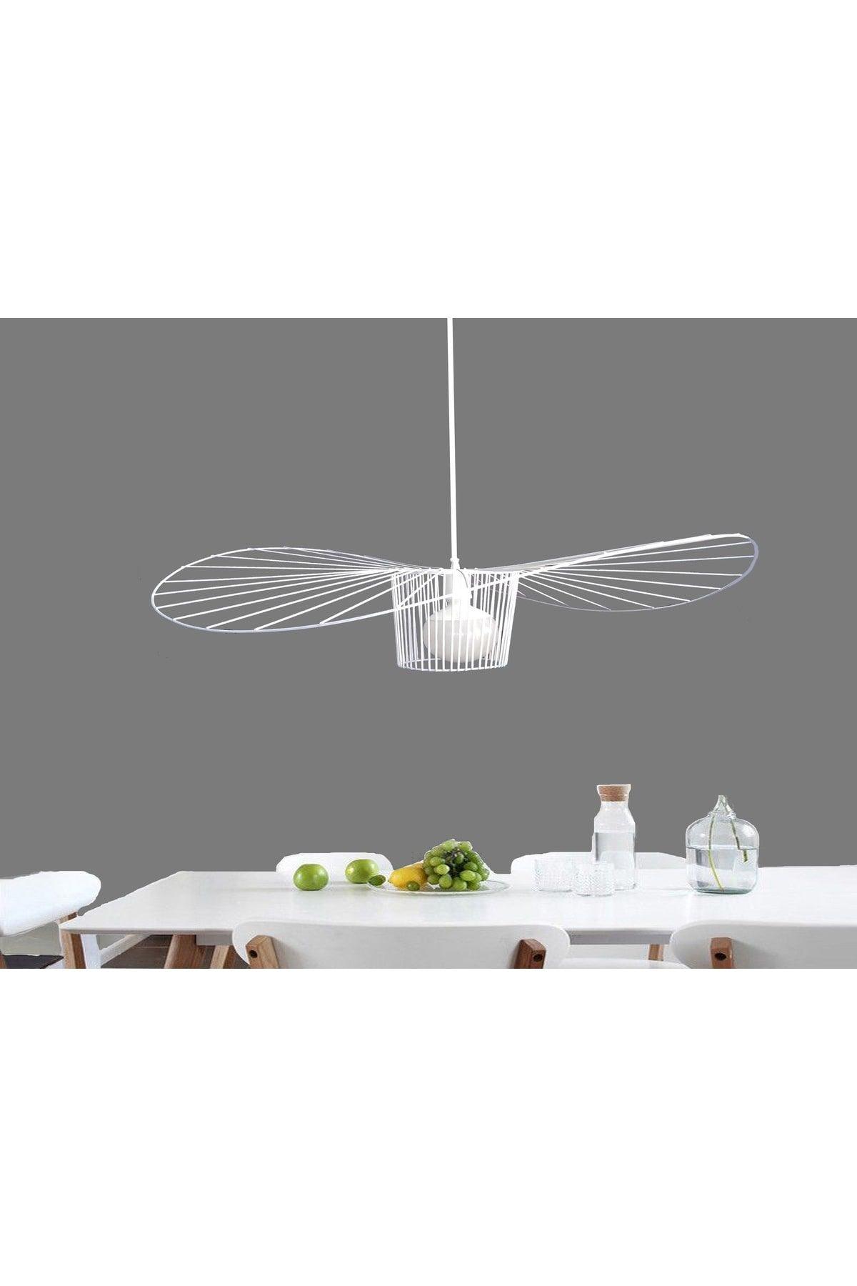 Wire Hat Decorative Pendant Lamp Chandelier White (90 CM DIAMETER) - Swordslife