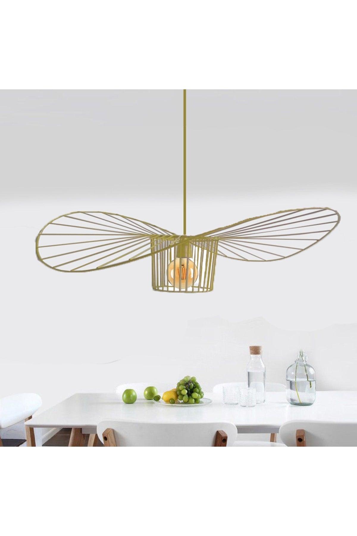 Wire Hat Decorative Pendant Lamp Chandelier Yellow (80CM DIAMETER) - Swordslife