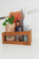 Wire Wooden Box, Kitchen Organizer, Counter Top Organizer - Swordslife