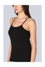 Women's Black 3-Pack Cotton Rib Rope Suspended Singlet - Swordslife