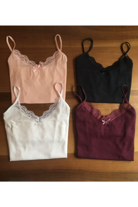 Women's Color 4-Pack Cotton Rope Suspended Singlet - Swordslife