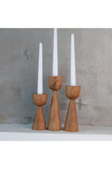 Wooden 3 Piece Candlestick Set Special Beech Tree - Swordslife