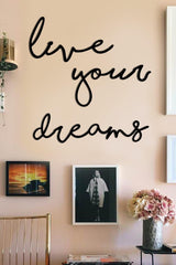 Wooden Black Live Your Dreams Wall Painting - Swordslife