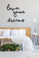 Wooden Black Live Your Dreams Wall Painting - Swordslife