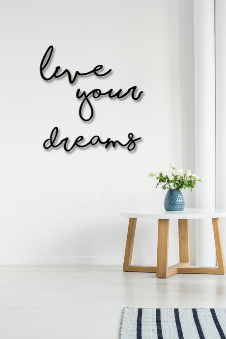 Wooden Black Live Your Dreams Wall Painting - Swordslife