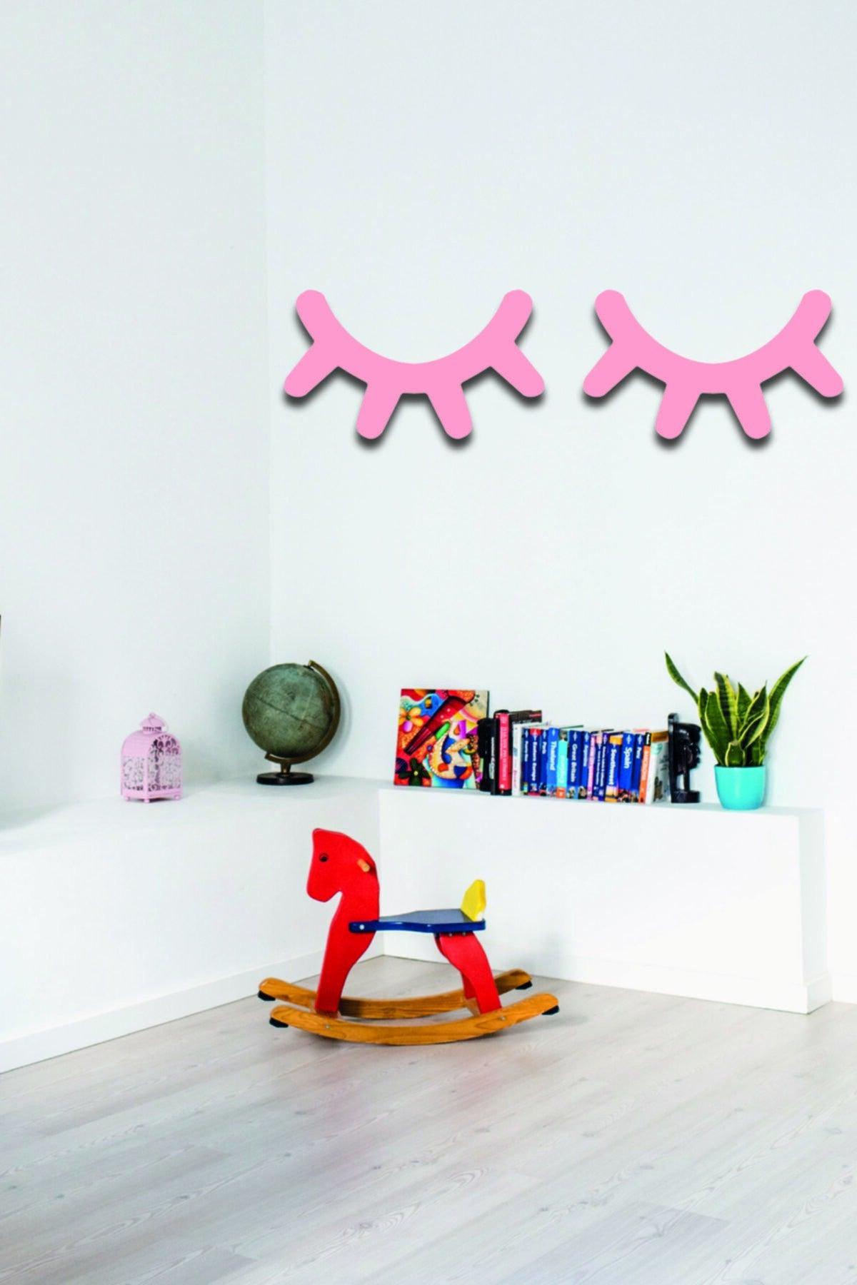 Wooden Lash 2 Pcs Decorative Pink Lash Kids Room Decorative Ornament - Swordslife