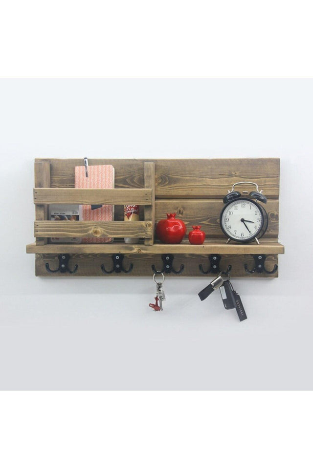 Wooden Hanger Wall Shelf Key Holder Wall