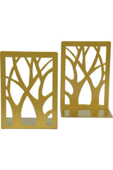 Tree Patterned Metal Book Support & Book Holder & Home And Office Decorative Accessories (Set of 2) Gold - Swordslife