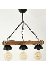 Wooden Rope 3 Piece Rustic Chandelier Modern Design - Swordslife