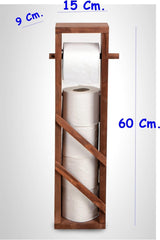 Wooden Toilet Paper Stand Wc Paper Holder with 4+1 Spare Reservoir - Swordslife