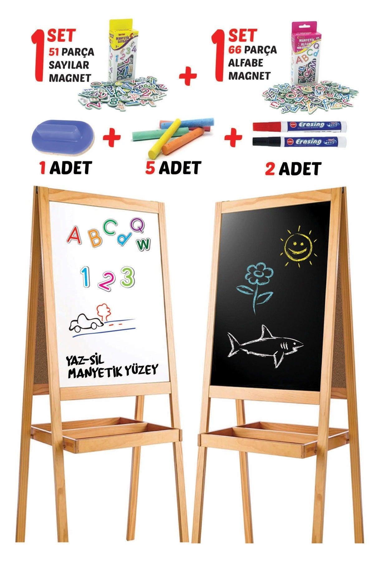 Wooden Blackboard Double Sided Magnetic