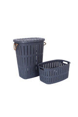 Wooden Look Dirty Basket And Laundry Basket - Plastic Basket - Swordslife